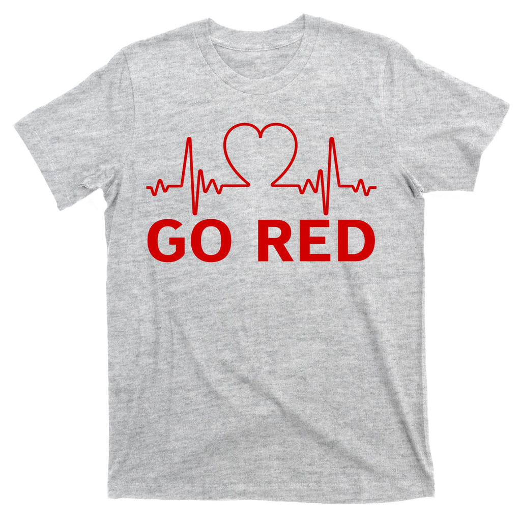 Go Red Pulse Heart Disease Awareness T-Shirt