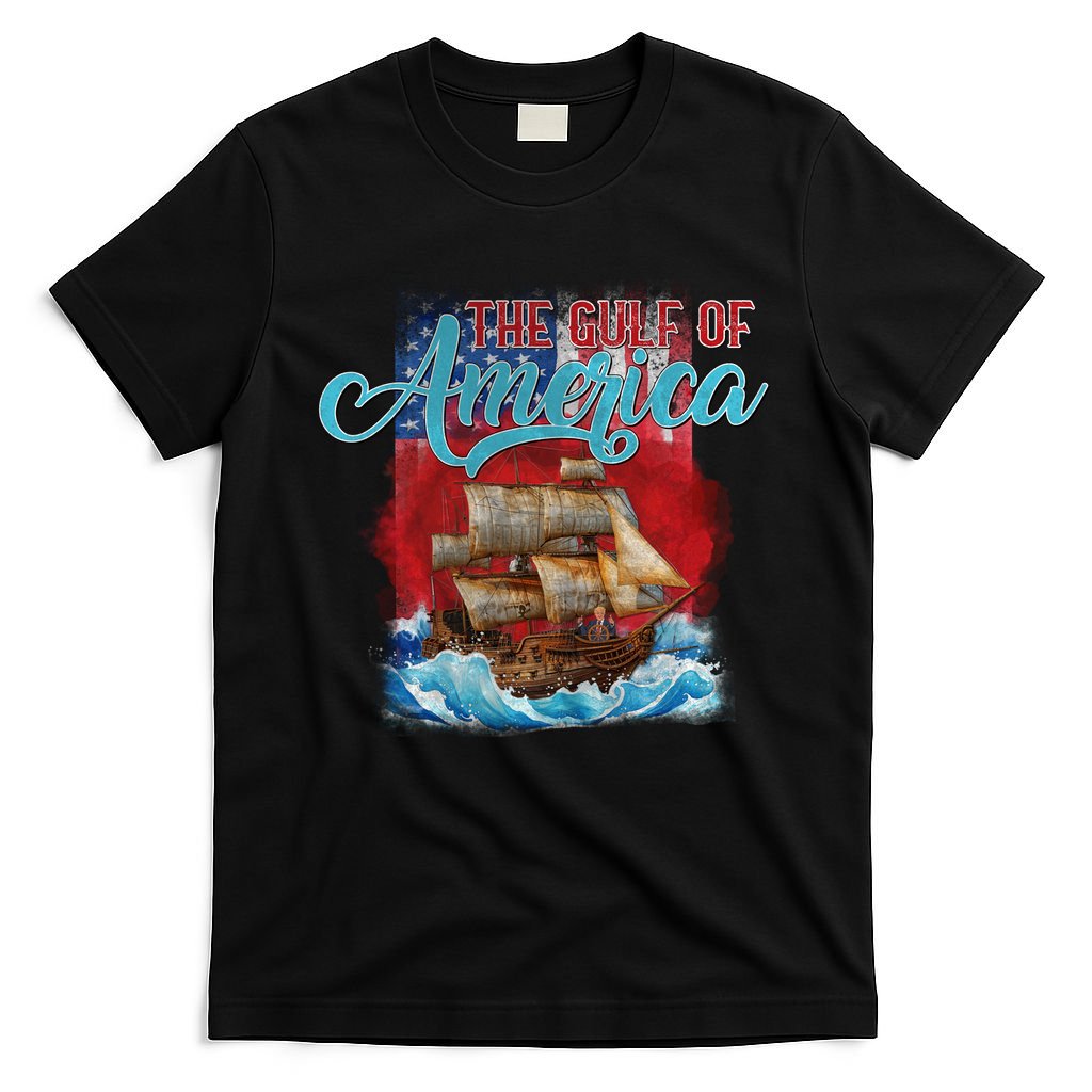 Gulf Of America Vintage Pirate American Trump Flag T-Shirt
