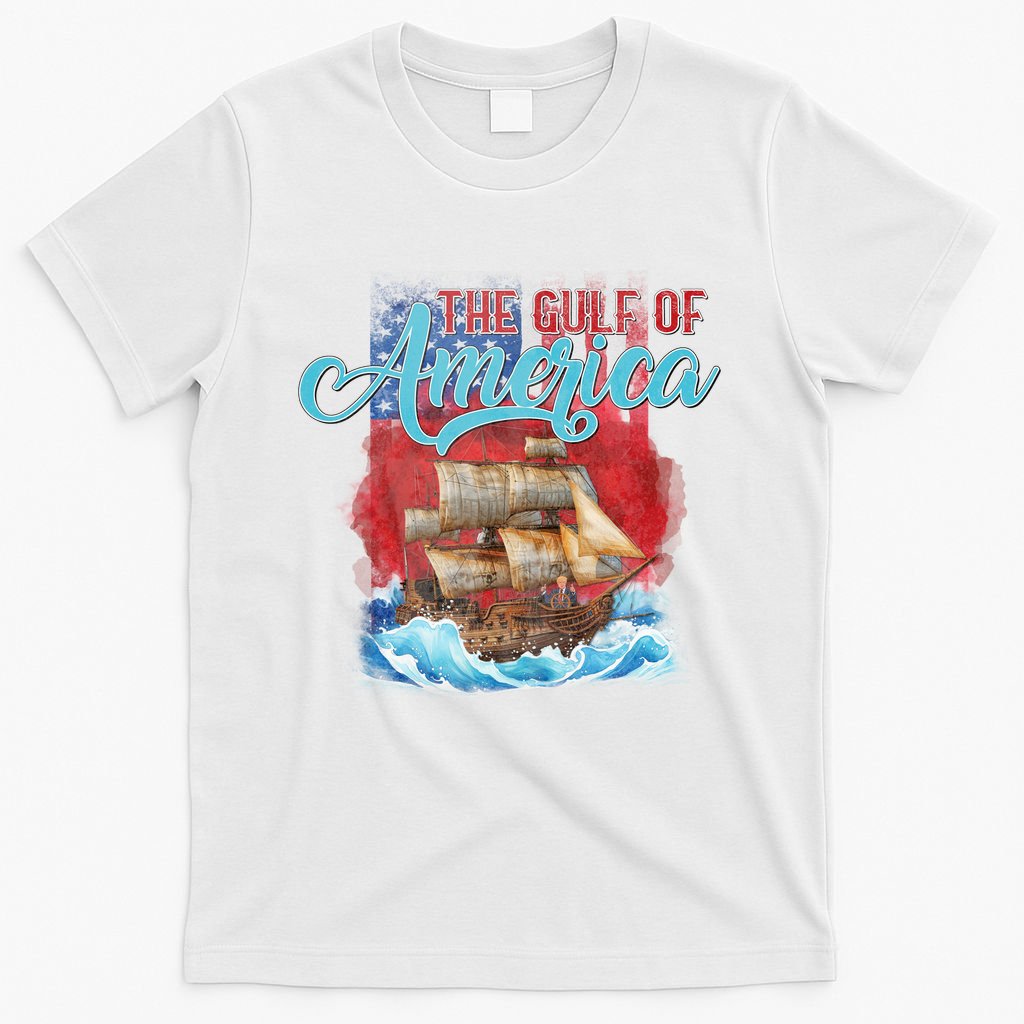 Gulf Of America Vintage Pirate American Trump Flag T-Shirt