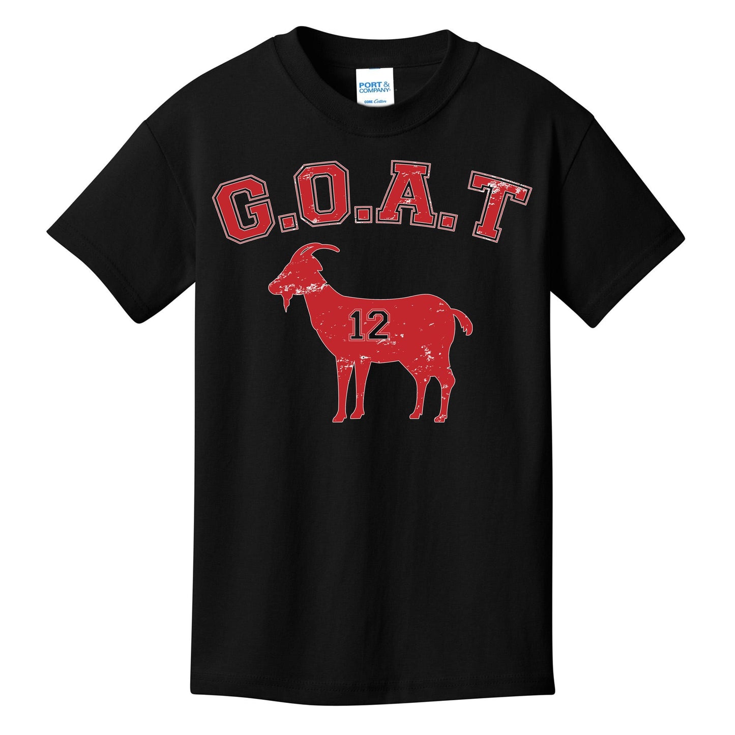 Goat 12 New England Football Fan Kids T-Shirt