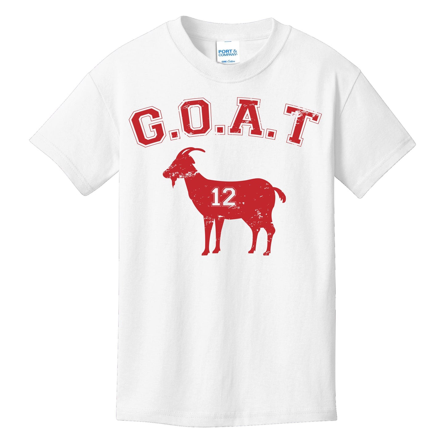 Goat 12 New England Football Fan Kids T-Shirt