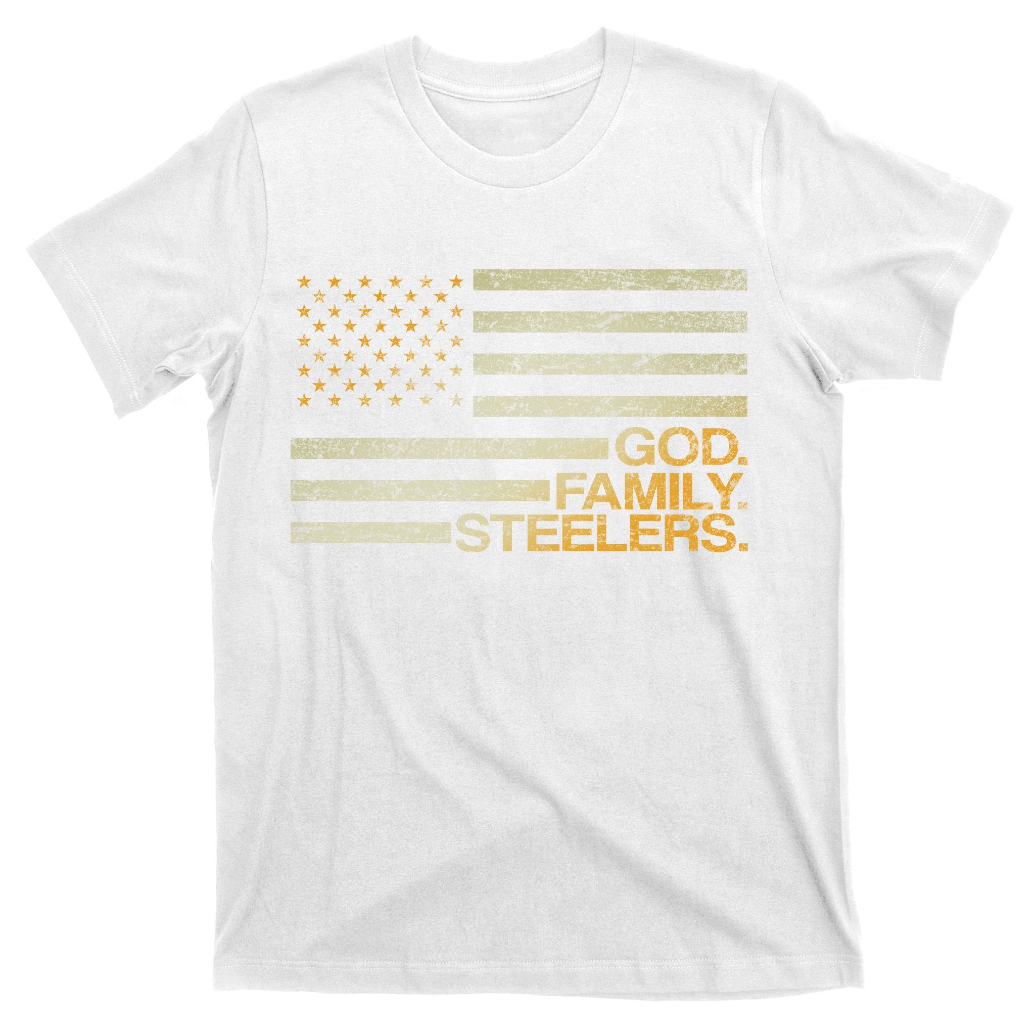 God Family Steelers American Football Flag T-Shirt