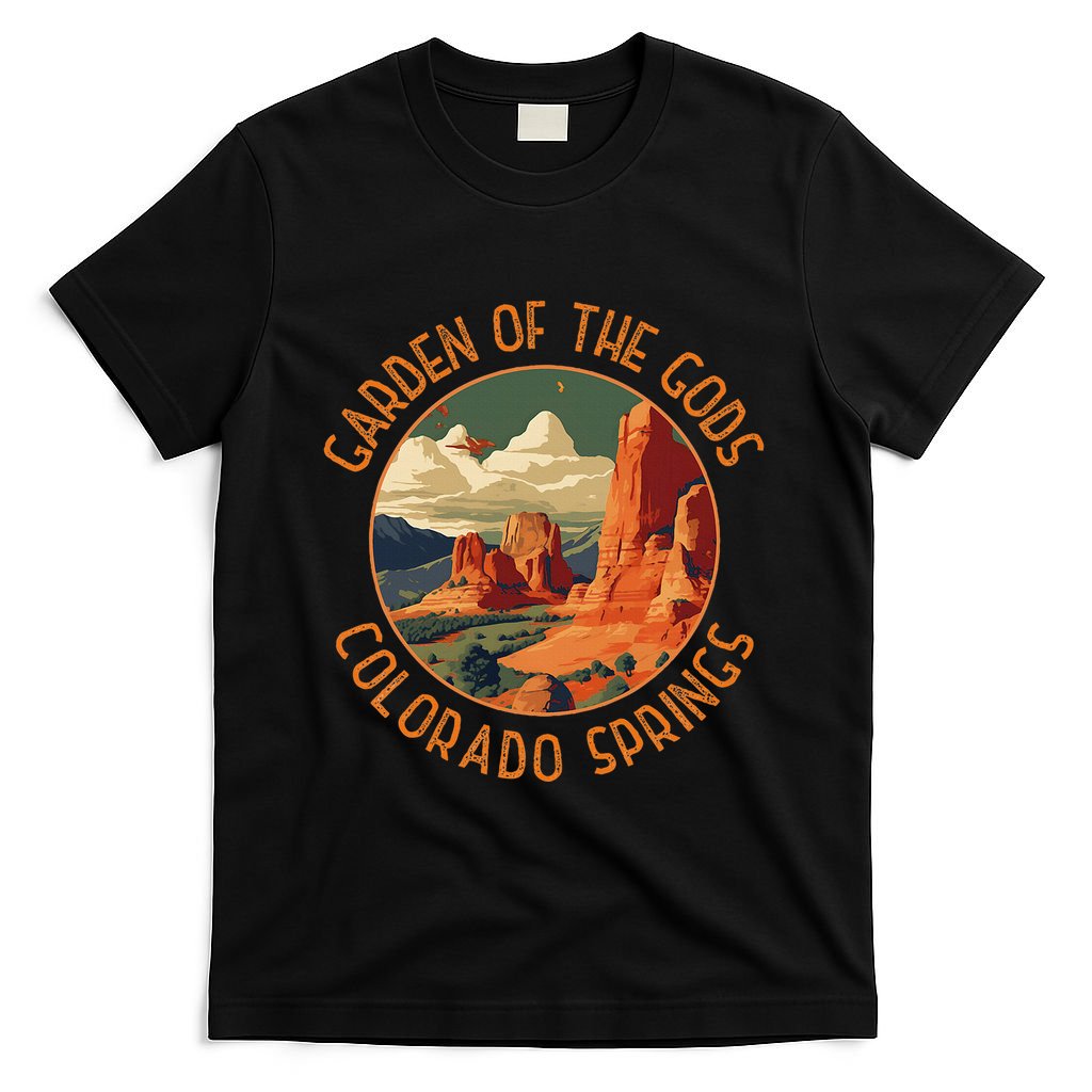 Garden Of The Gods Colorado Springs Distressed Circle T-Shirt