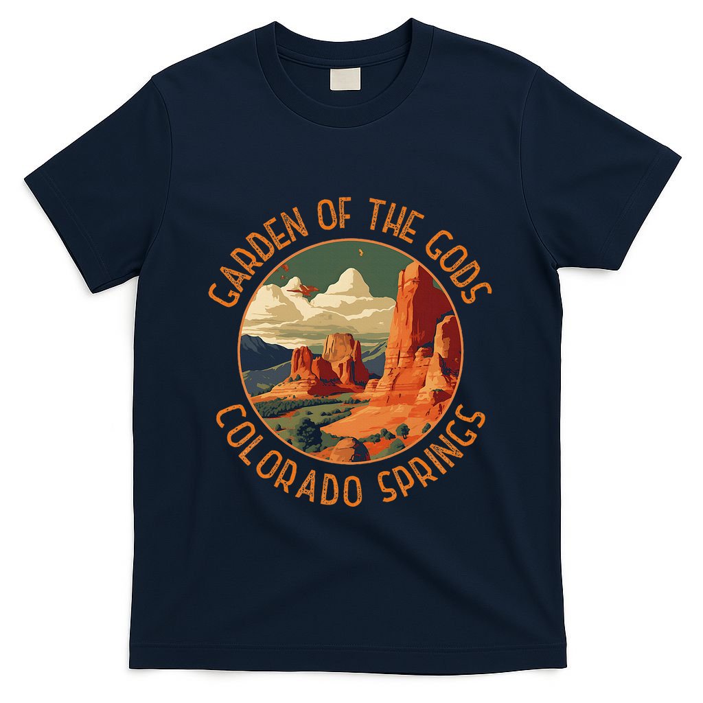 Garden Of The Gods Colorado Springs Distressed Circle T-Shirt