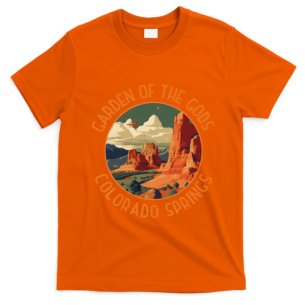 Garden Of The Gods Colorado Springs Distressed Circle T-Shirt