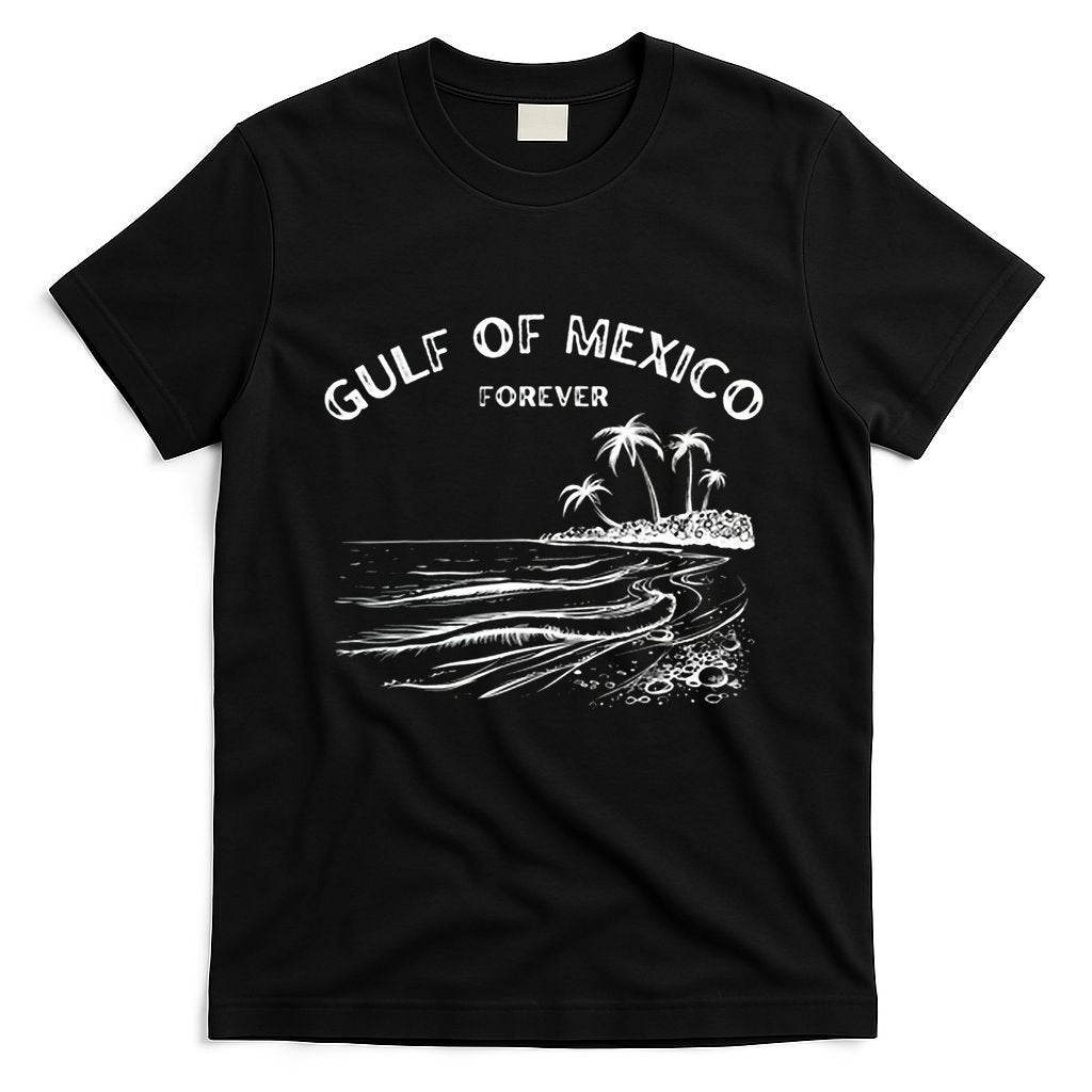 Gulf Of Usa America Funny Gulf Of Mexico Flag Map 4th July T-Shirt