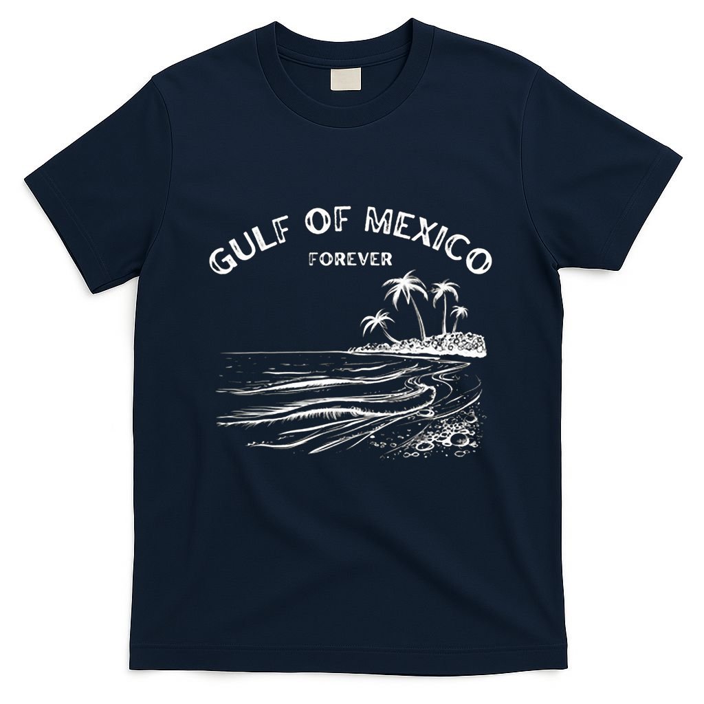 Gulf Of Usa America Funny Gulf Of Mexico Flag Map 4th July T-Shirt