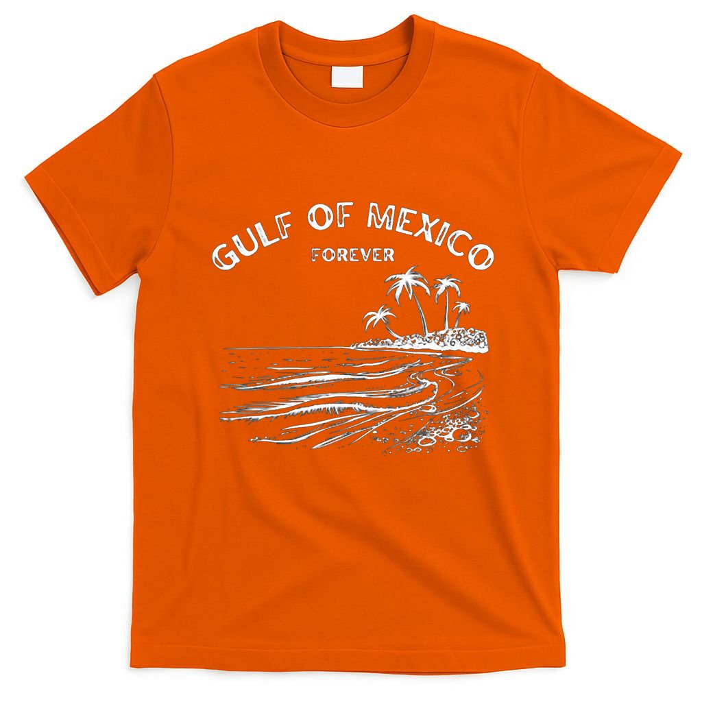 Gulf Of Usa America Funny Gulf Of Mexico Flag Map 4th July T-Shirt