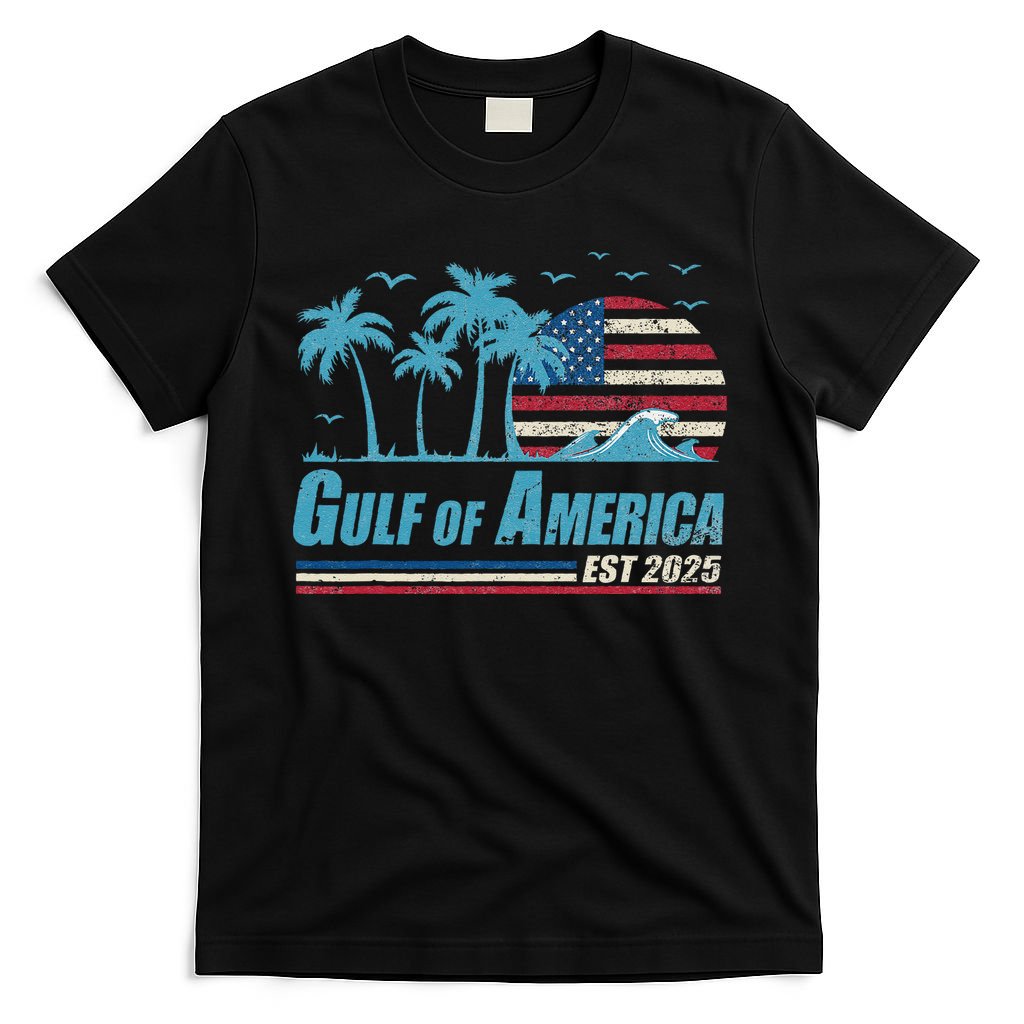 Gulf Of Usa America Est 2025 Retro Vintage Beach T-Shirt