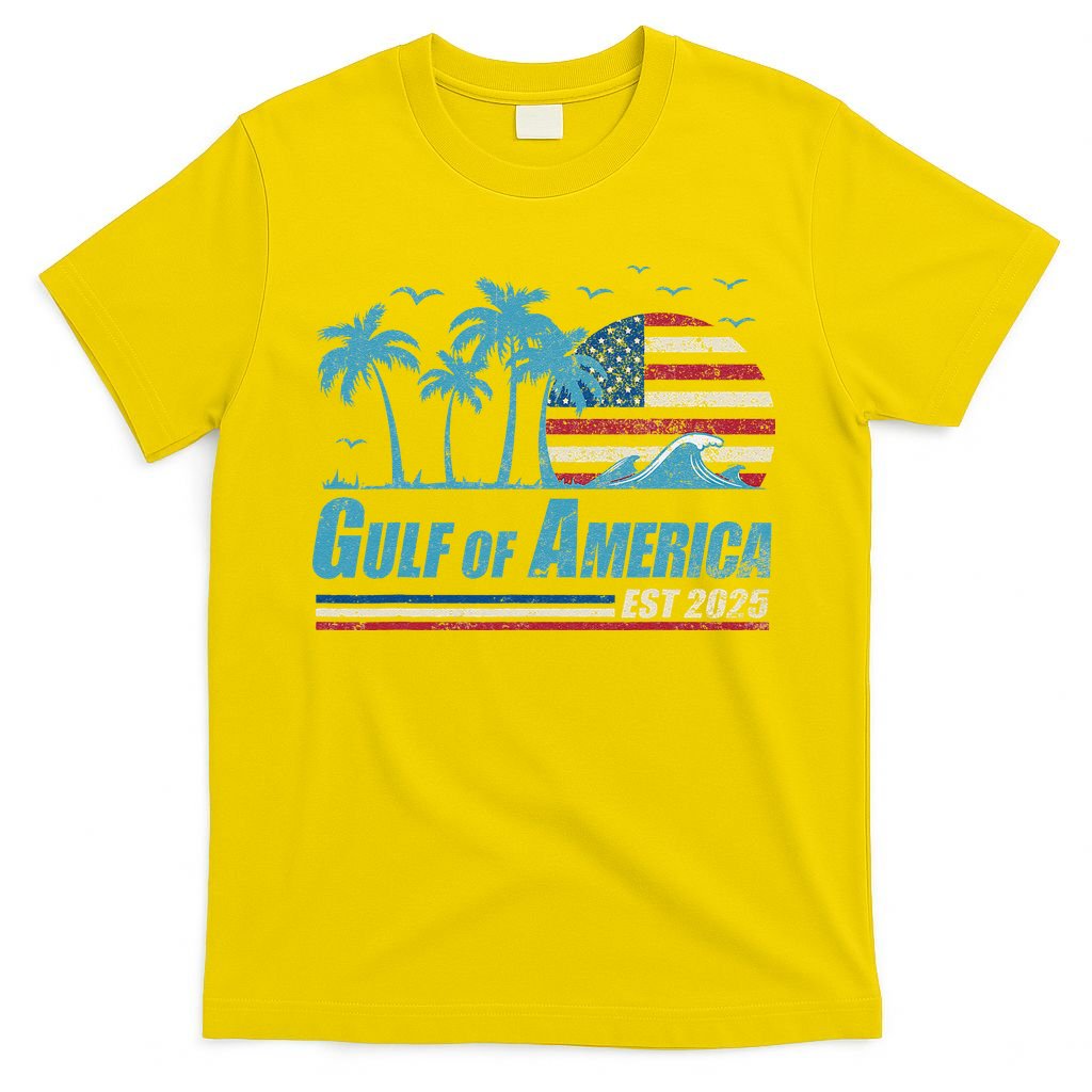 Gulf Of Usa America Est 2025 Retro Vintage Beach T-Shirt