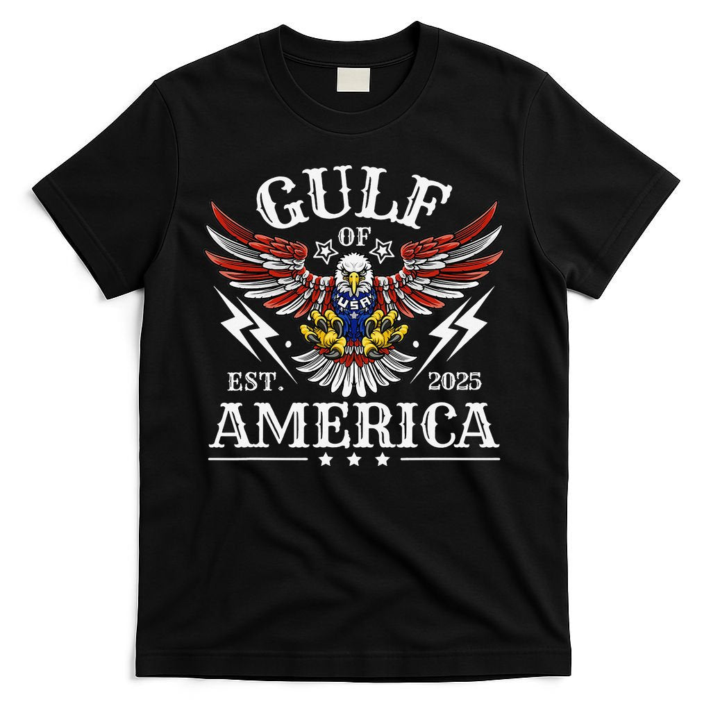 Gulf Of USA America Est 2025 American Flag Eagle 4th Of T-Shirt