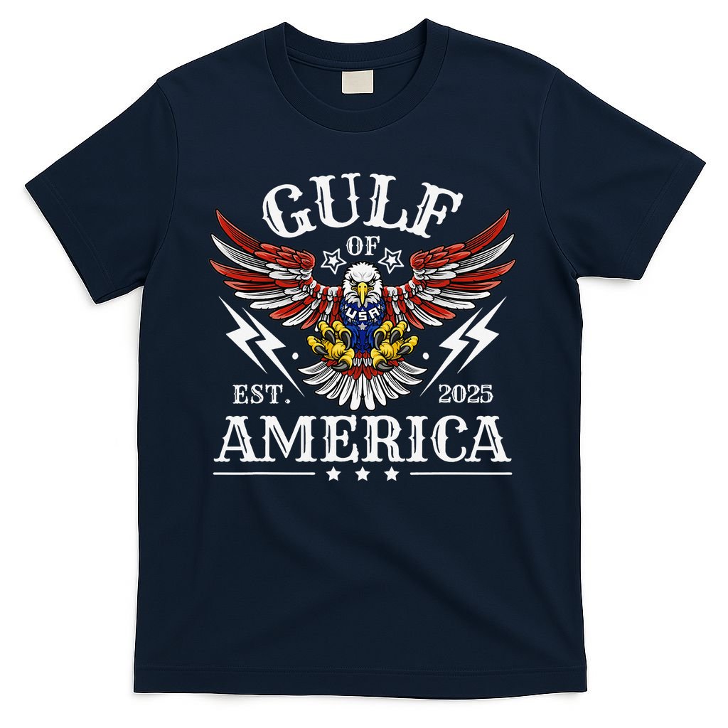Gulf Of USA America Est 2025 American Flag Eagle 4th Of T-Shirt