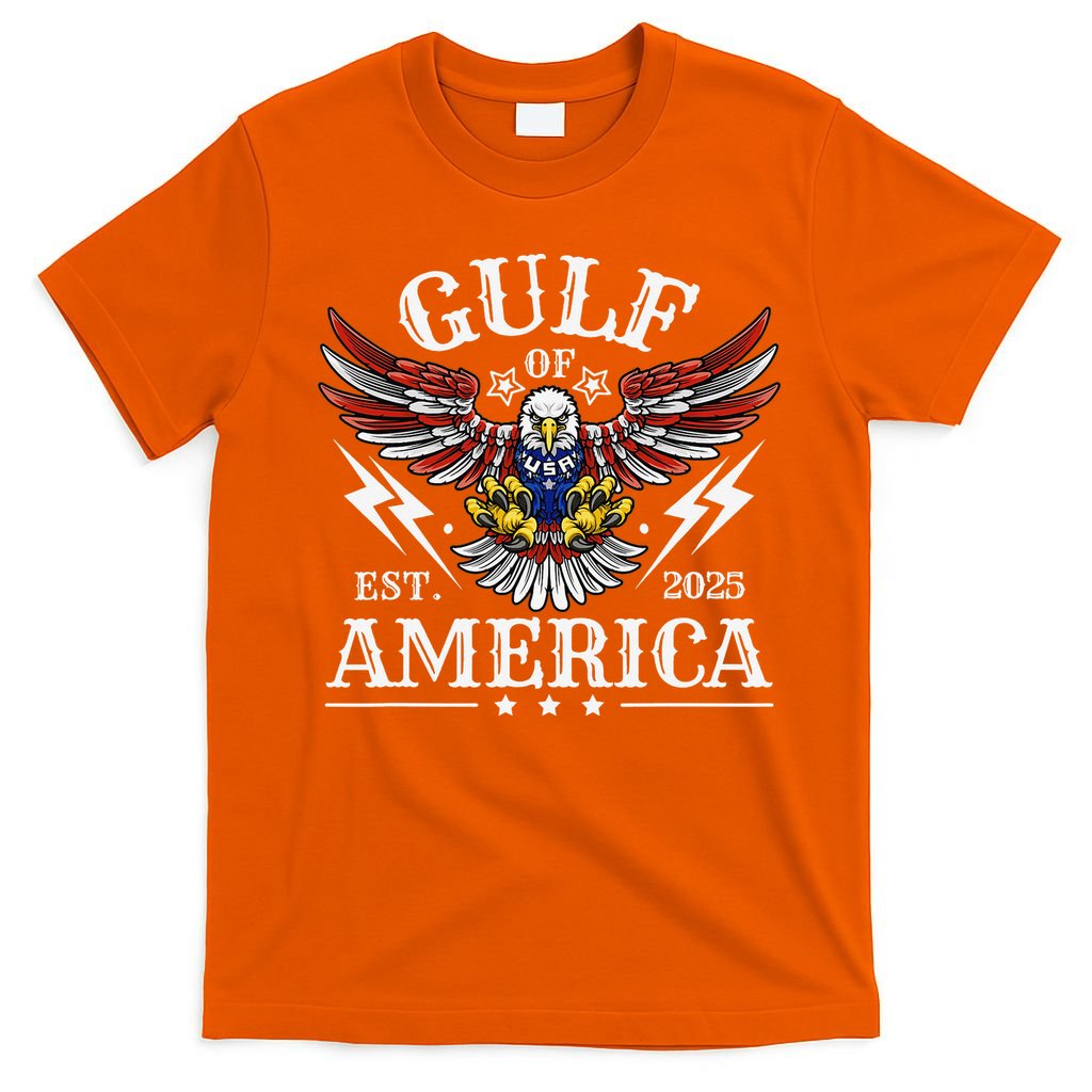 Gulf Of USA America Est 2025 American Flag Eagle 4th Of T-Shirt