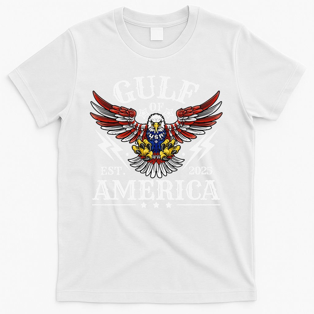 Gulf Of USA America Est 2025 American Flag Eagle 4th Of T-Shirt