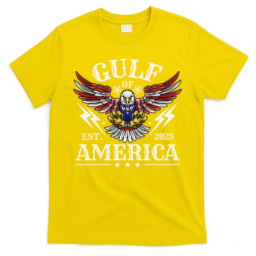 Gulf Of USA America Est 2025 American Flag Eagle 4th Of T-Shirt