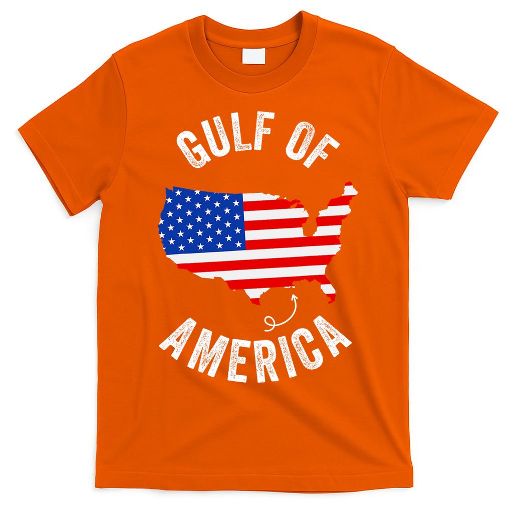 Gulf Of Usa America Funny Gulf Of Mexico Usa Flag Map July 4 T-Shirt