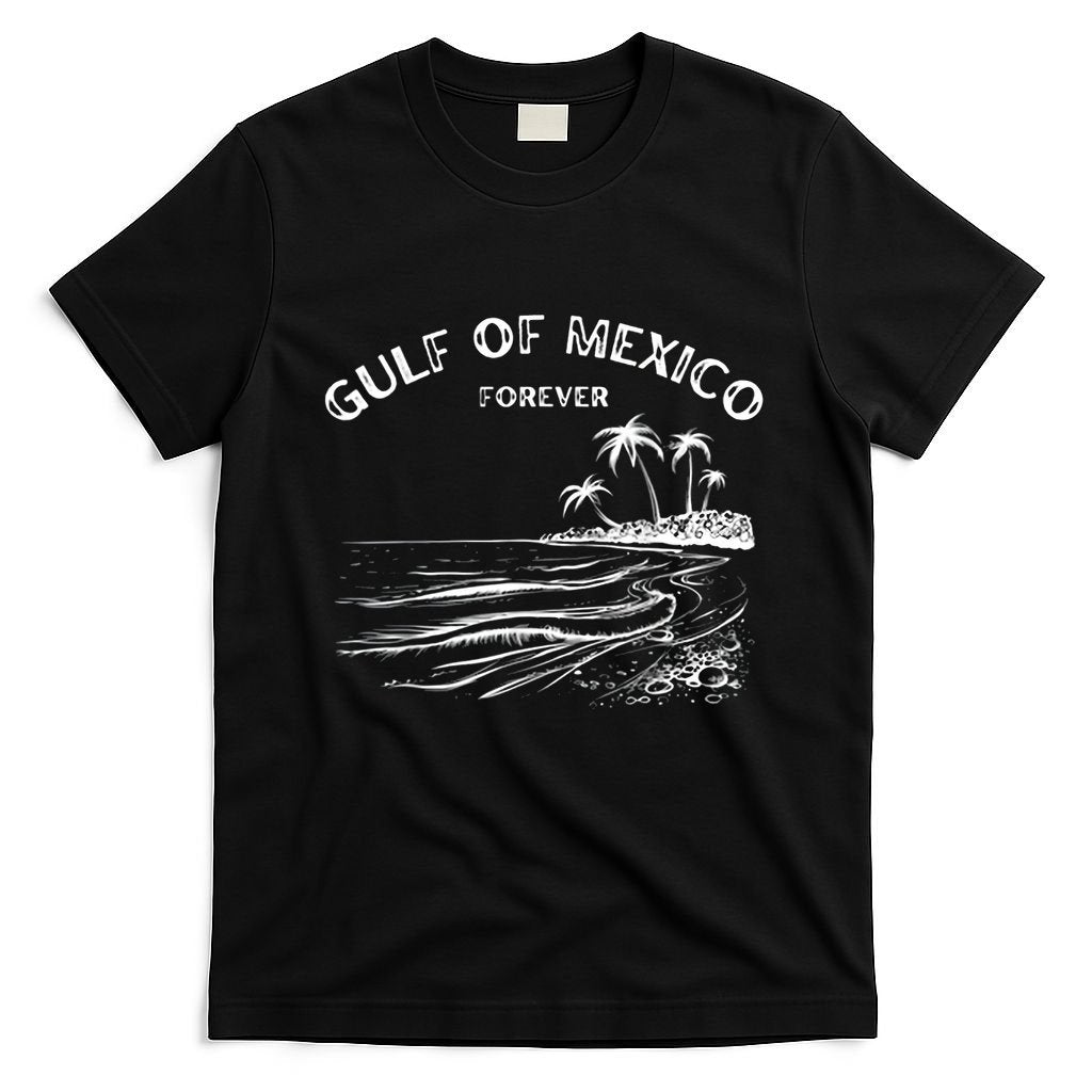 Gulf Of Usa America Funny Gulf Of Mexico Flag Map 4th July T-Shirt