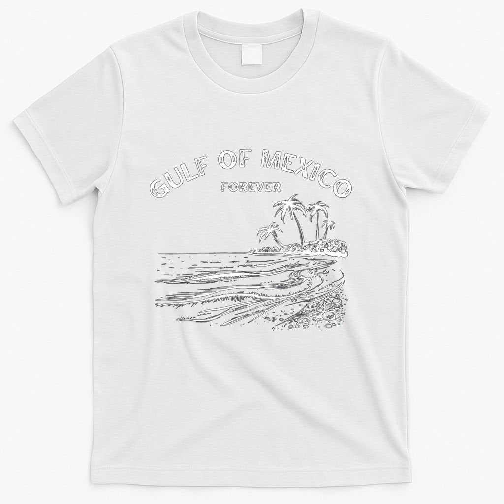 Gulf Of Usa America Funny Gulf Of Mexico Flag Map 4th July T-Shirt