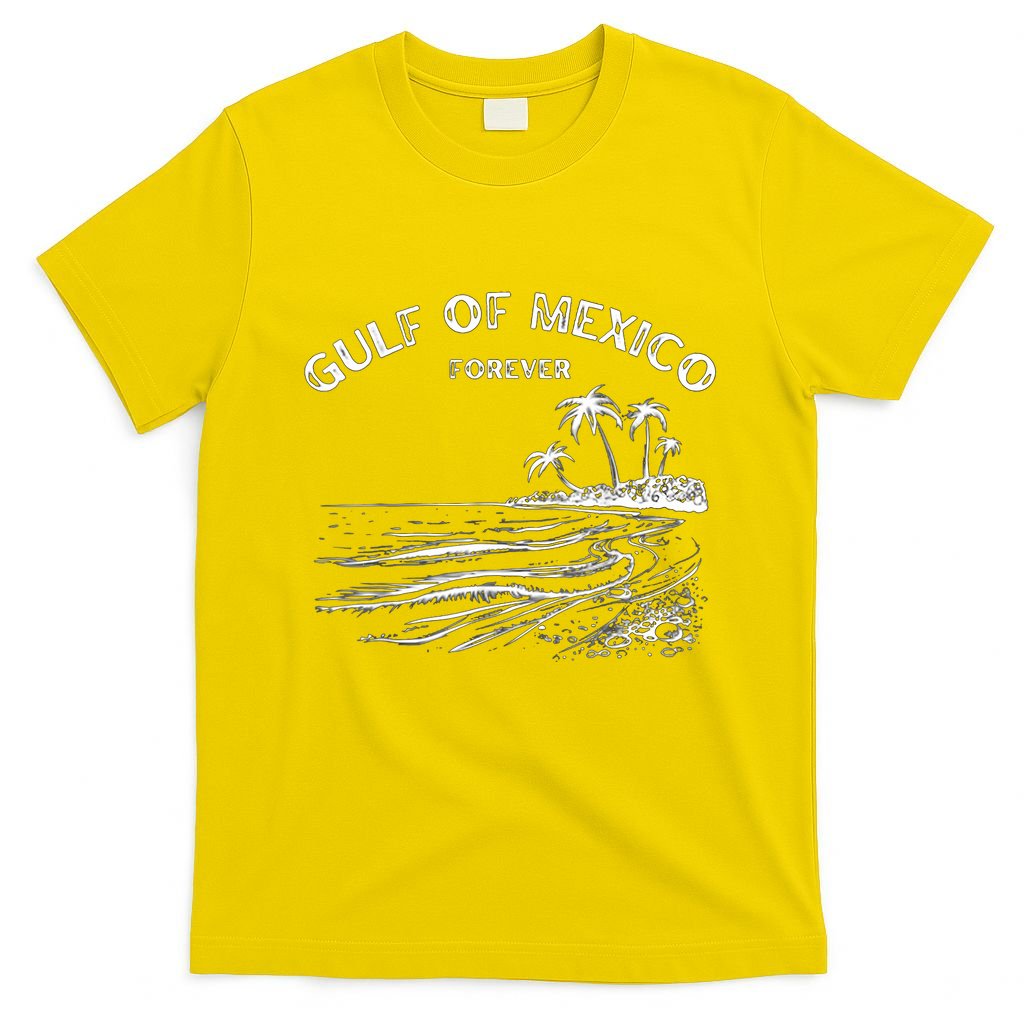 Gulf Of Usa America Funny Gulf Of Mexico Flag Map 4th July T-Shirt