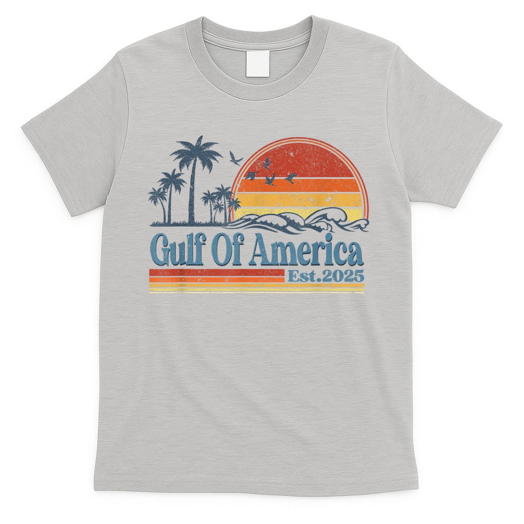 Gulf Of Us America Est 2025 Retro Vintage Beach T-Shirt