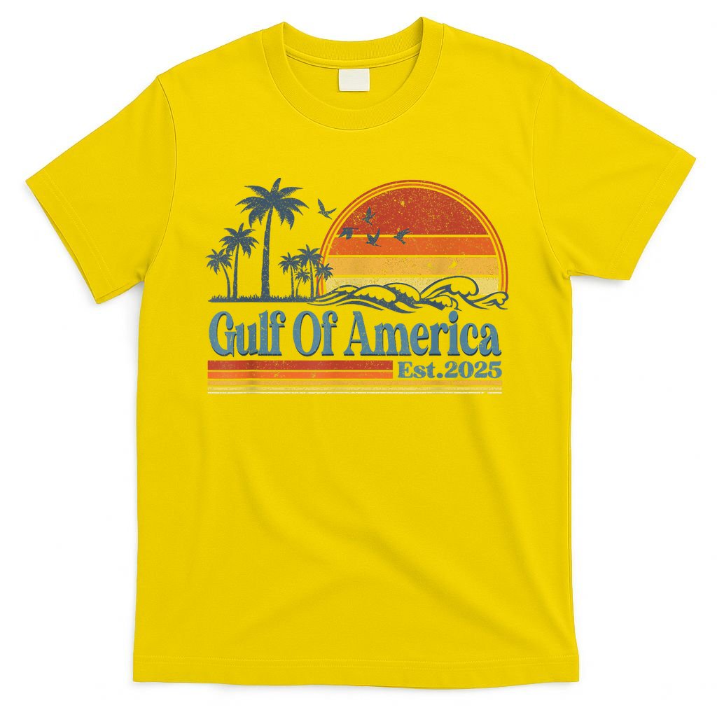 Gulf Of Us America Est 2025 Retro Vintage Beach T-Shirt