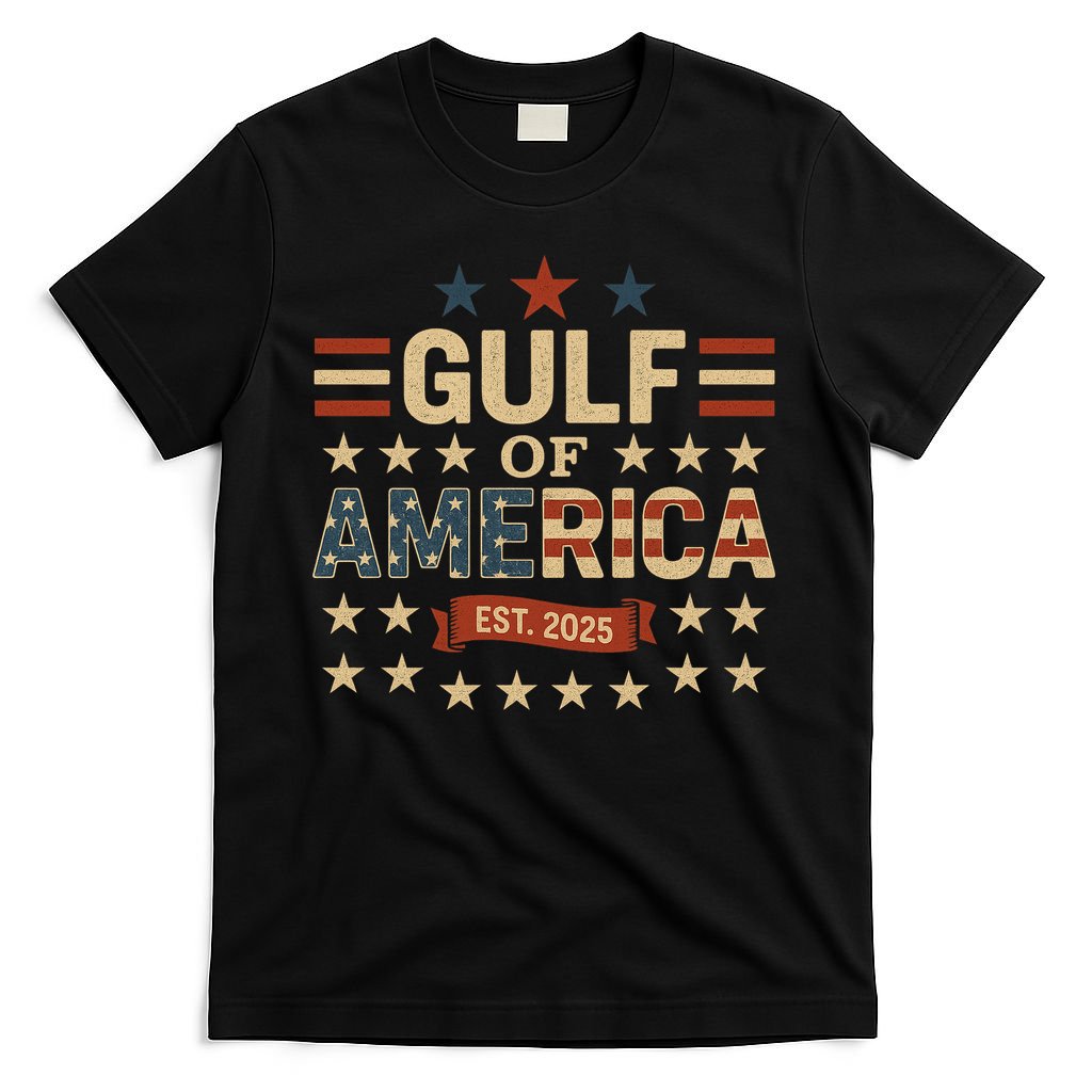 Gulf Of USA America Est 2025 American Flag T-Shirt