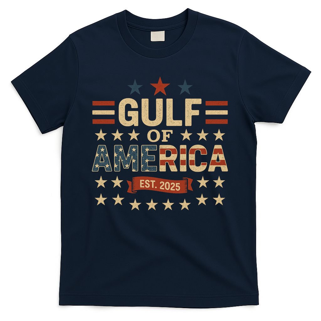 Gulf Of USA America Est 2025 American Flag T-Shirt