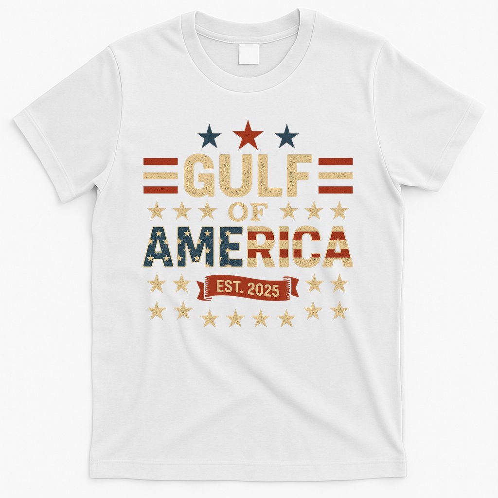 Gulf Of USA America Est 2025 American Flag T-Shirt