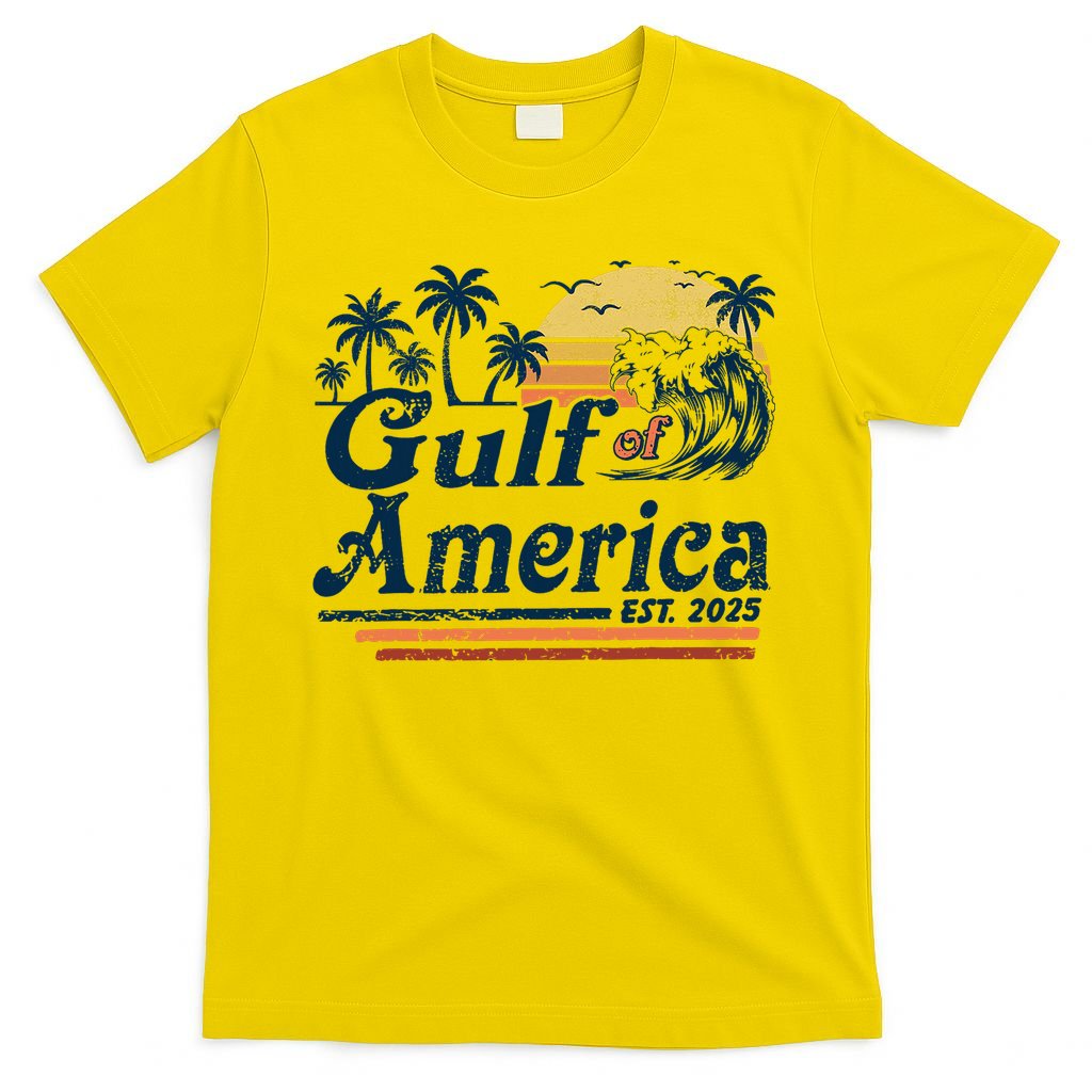Gulf Of US America Est 2025 Retro Vintage Beach  T-Shirt