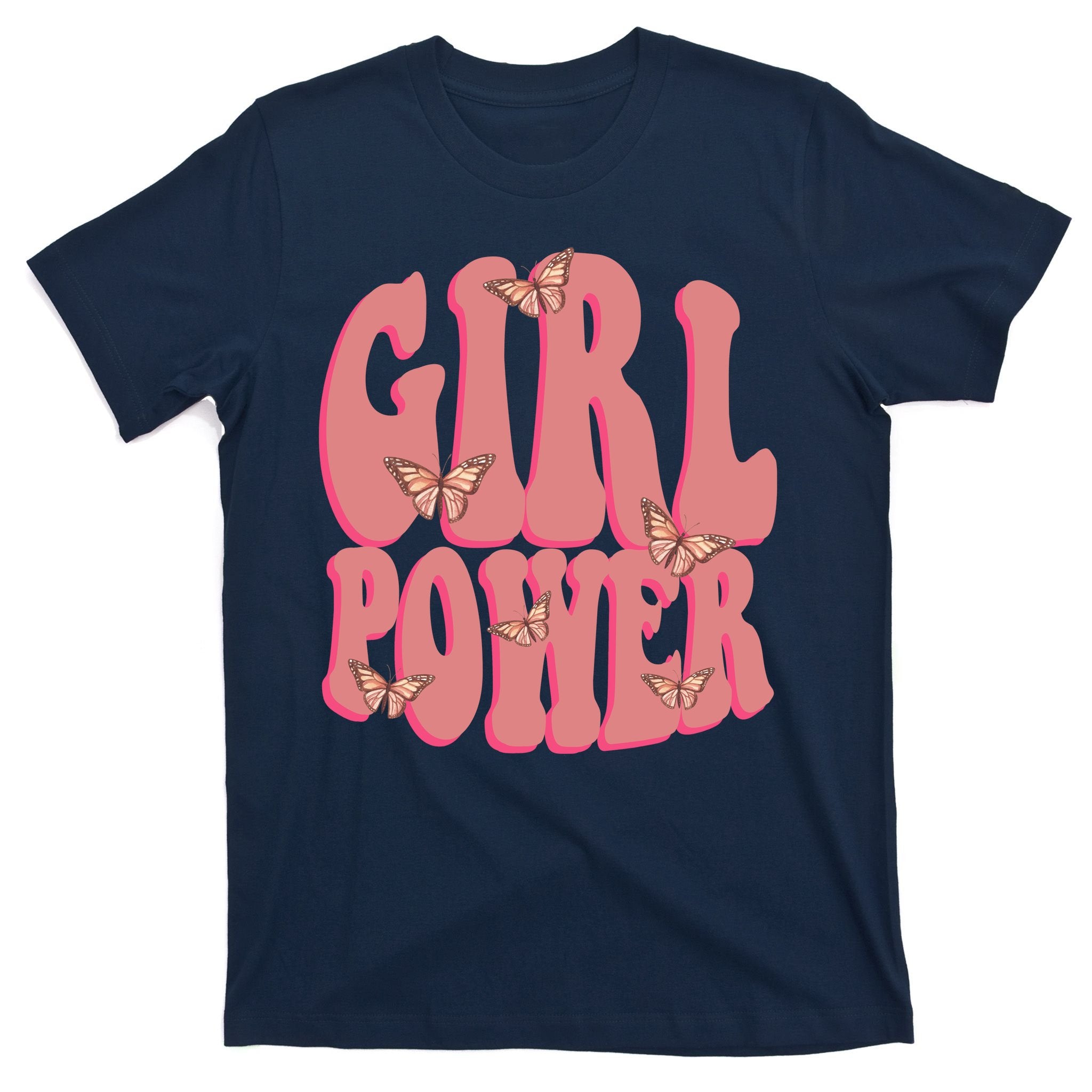 Girl Power Butterfly Retro T-Shirt