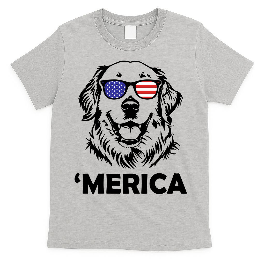 Golden Retriever 4th Of July Merica T-Shirt