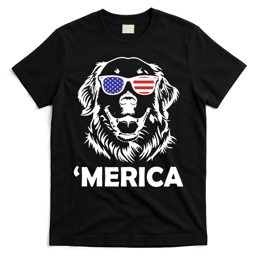 Golden Retriever 4th Of July Merica T-Shirt