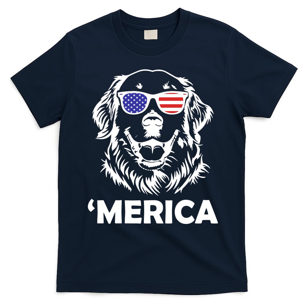 Golden Retriever 4th Of July Merica T-Shirt