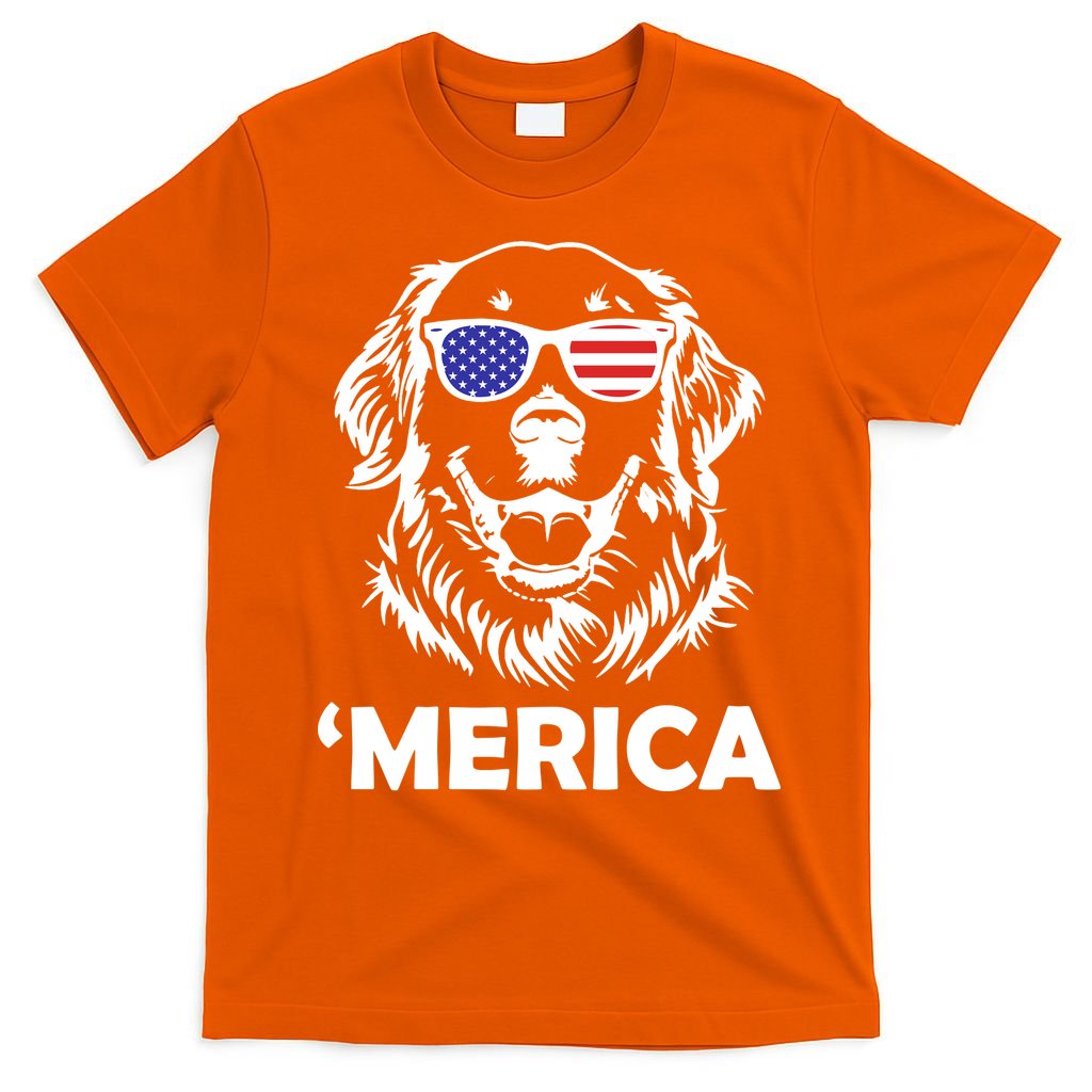 Golden Retriever 4th Of July Merica T-Shirt