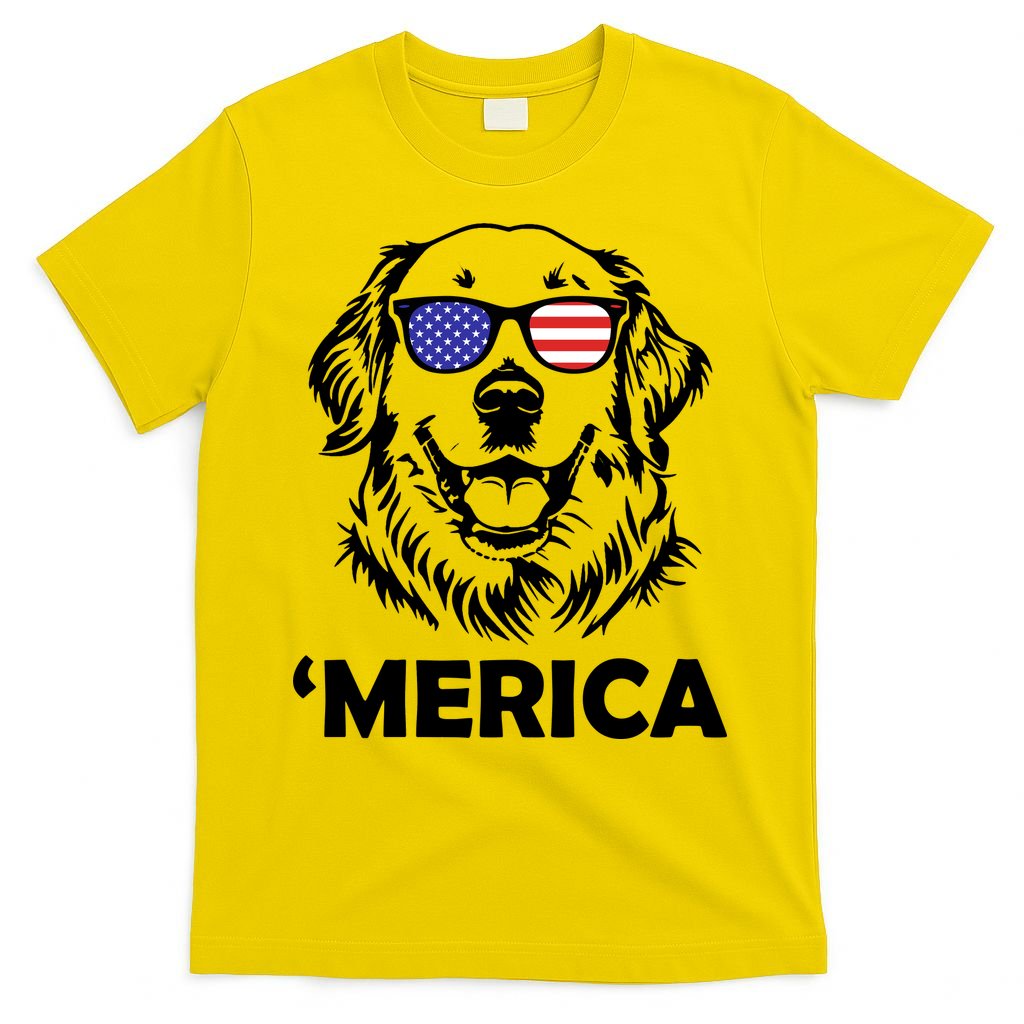 Golden Retriever 4th Of July Merica T-Shirt