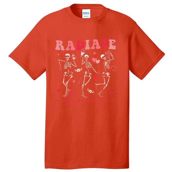 Groovy Radiate Love Valentine Xray Tech Radiology Rad Tech Tall T-Shirt