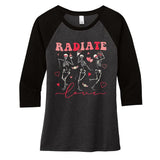 Groovy Radiate Love Valentine Xray Tech Radiology Rad Tech Women's Tri-Blend 3/4-Sleeve Raglan Shirt