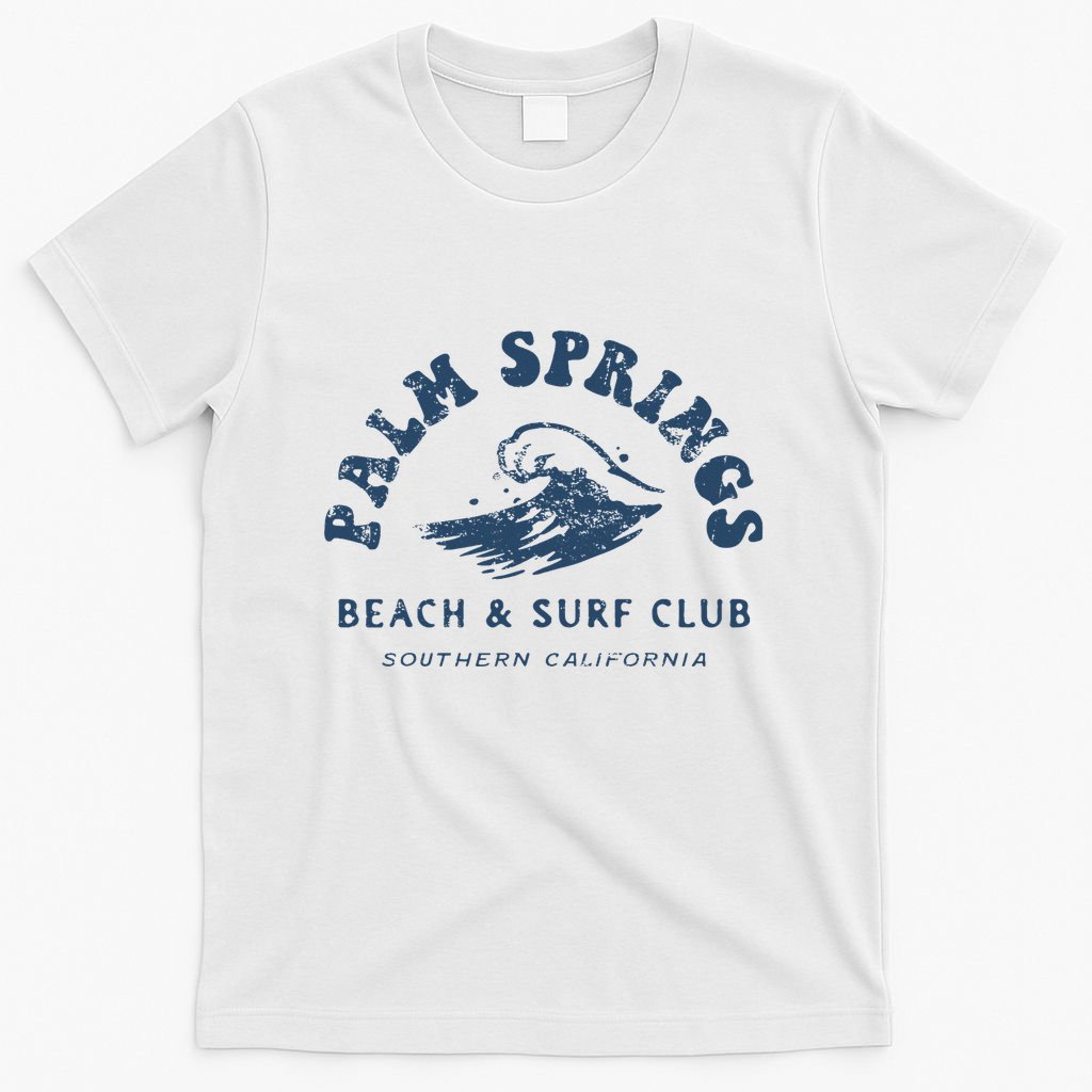 Groovy Retro Palm Springs Beach Surf Club Summer T-Shirt