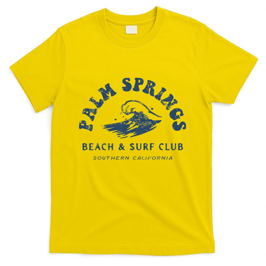 Groovy Retro Palm Springs Beach Surf Club Summer T-Shirt