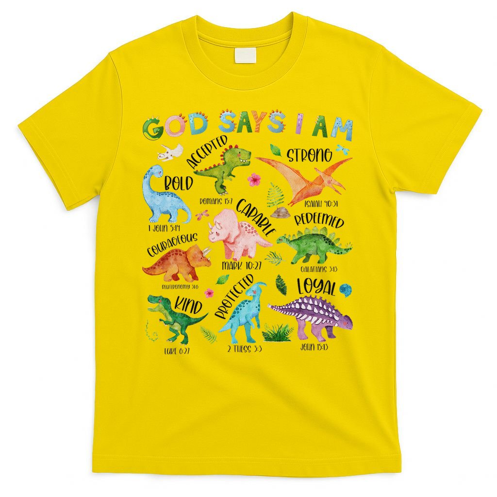 God Says I Am Dinosaur Lover Bible Verse T-Shirt