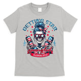 Getting Star Spangled Hammered Skeleton 4th Of July T-Shirt