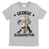 George Sloshington Washington 4th Of July USA Flag T-Shirt