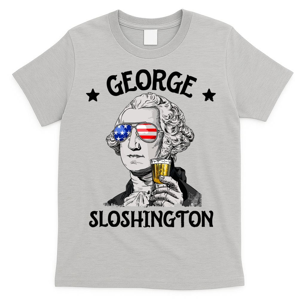 George Sloshington Washington 4th Of July USA Flag T-Shirt
