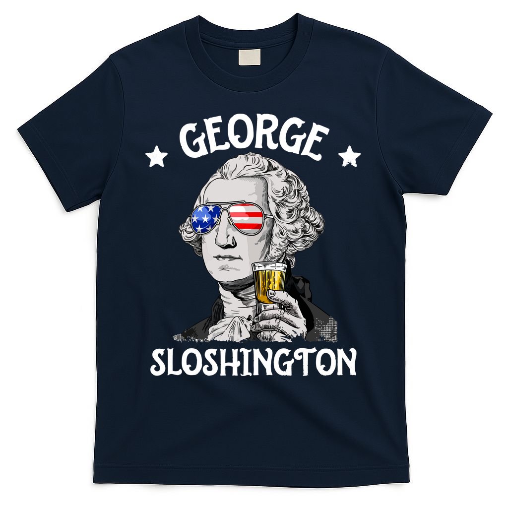 George Sloshington Washington 4th Of July USA Flag T-Shirt