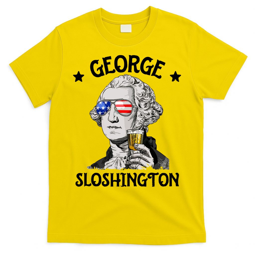 George Sloshington Washington 4th Of July USA Flag T-Shirt