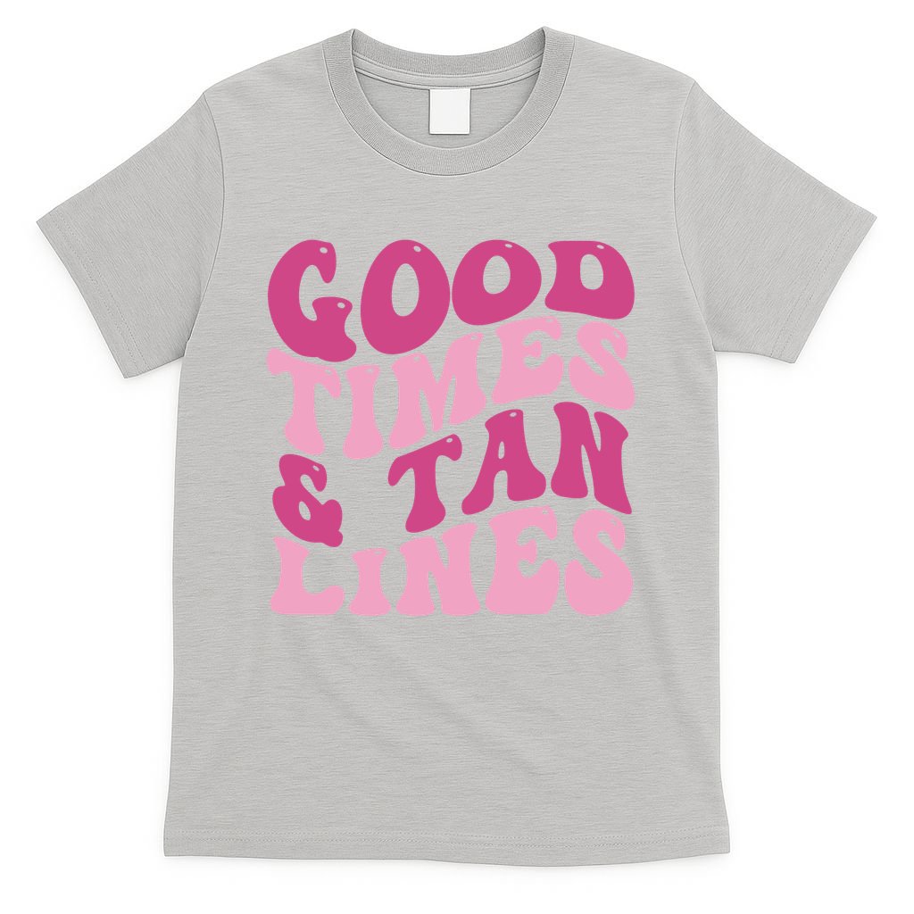 Good Times And Tan Lines Summer Groovy T-Shirt