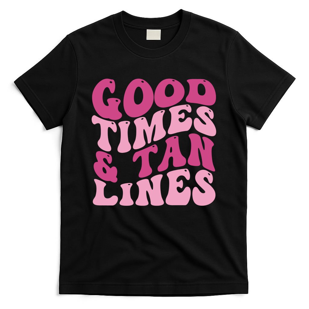 Good Times And Tan Lines Summer Groovy T-Shirt