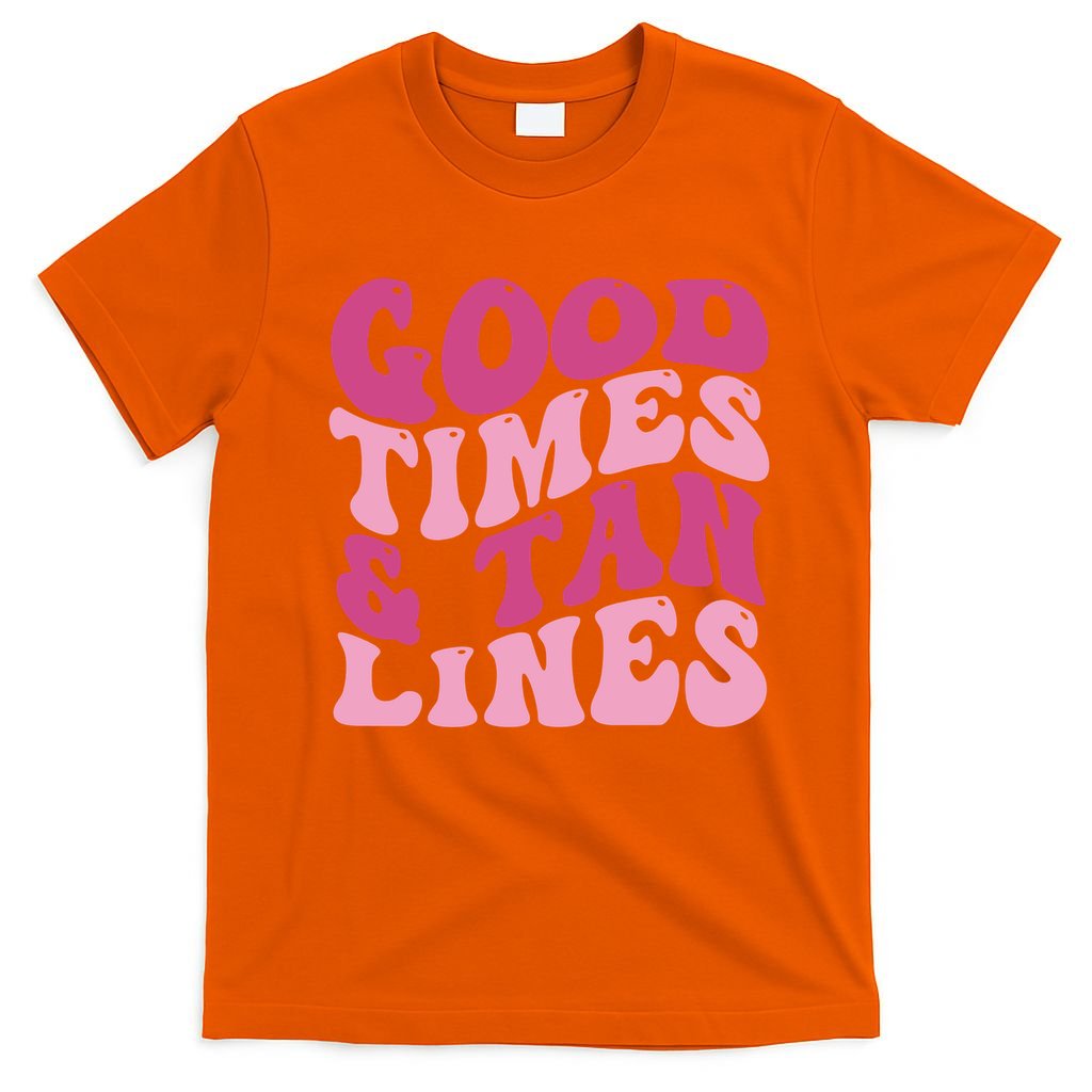 Good Times And Tan Lines Summer Groovy T-Shirt