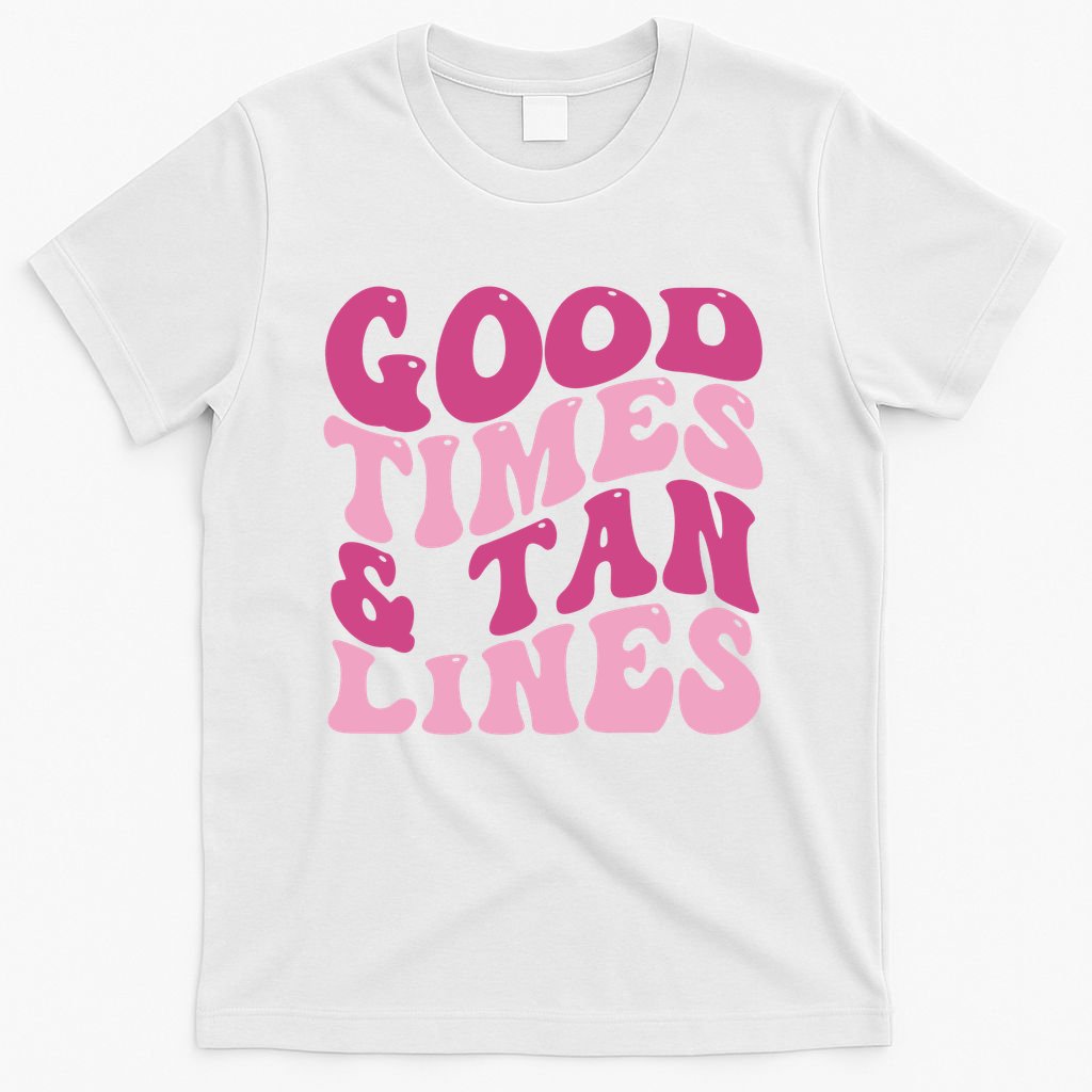 Good Times And Tan Lines Summer Groovy T-Shirt