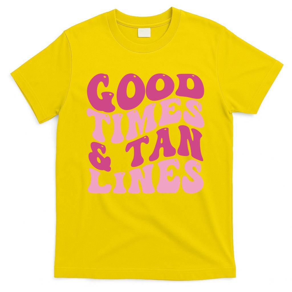 Good Times And Tan Lines Summer Groovy T-Shirt